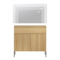 thumbnail image 2 of 31.5" Reeded Accent Cabinet with 2 Doors and Drawer, Modern Credenza Storage Cabinet with Metal Legs for Living Room, Kitchen, Dining Room, Hallway, 2 of 8