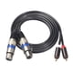 thumbnail image 1 of 2x Cable XLR , 2 XLR a 2 Cable de sonido estéreo, amplificador de Mezclador Micrófono Cable - 5 pies shamjiam Línea de interconexión de micrófono, 1 of 9