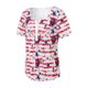 thumbnail image 5 of Txlixc Blusa de manga corta para el día de la independencia femenina con diseño de bandera nacional Txlixc moda, 5 of 9