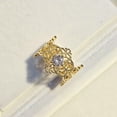 thumbnail image 3 of Antique Gold Lace Flowers Cocktail Rings for Women Cubic Zirconia Diamond Statement Wedding Party Engagement Stackable Ring Open Adjustable Middle Finger Band Comfort Fit Jewelry for Wife Mom, 3 of 6