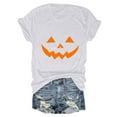 thumbnail image 5 of larppty Spooky Cute Halloween Shirt: Women's Ghost Pumpkin Graphic Fall Fashion T-Shirt (White, XL), 5 of 5