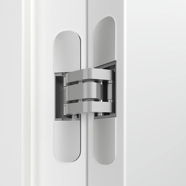 Bisagra para puerta oculta Kit de instalación de bisagras ajustables 3D plateadas de alta resistencia - Paquete de 1 por Villar Home Designs