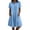 *Light Blue, variant on ClodeEU Women's Collar V Neck Short Sleeve A Line Midi Shirt Dress with Pockets,Casual Loose Dress Black,Women's Plus L