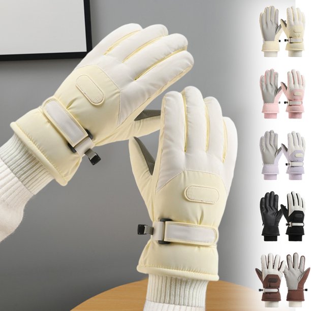 Guantes de esquí táctiles de dedo completo, cálidos, con forro polar, impermeables y cortavientos, Rkxzt