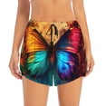 thumbnail image 2 of Rateoe Vibrant Rainbow Butterfly A Printed 2 in 1 Women's Workout Shorts for Athletic Gym Running Shorts with Phone Pockets-XX-Large, 2 of 7