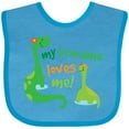 thumbnail image 3 of Inktastic Grandma Loves Me Grandchild Dinosaur Boys Baby Bib, 3 of 4