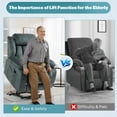 thumbnail image 4 of Power Lift Recliner Chair with Massage and Heat Therapy, Heavy Duty Electric Recliner for Elderly with Side Pockets, for Living Room, Bedroom, Home Theater, Grayish Blue, 4 of 10