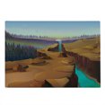 thumbnail image 2 of Southwestern Cutting Board, Cartoon Canyon Landscape with Distant Forest Tree Silhouettes National Park, Decorative Tempered Glass Cutting and Serving Board, Large Size, Multicolor, by Ambesonne, 2 of 5