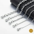 thumbnail image 3 of Infinique Creations - Stainless Steel Silver Cable Rolo Link Chain Bracelet Necklace Men Women 7"-38", 3 of 7