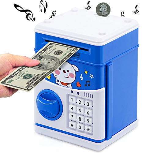 Coin Bank Auto S ATM Savings Bank for Real Money Piggy Bank with Password Lock 