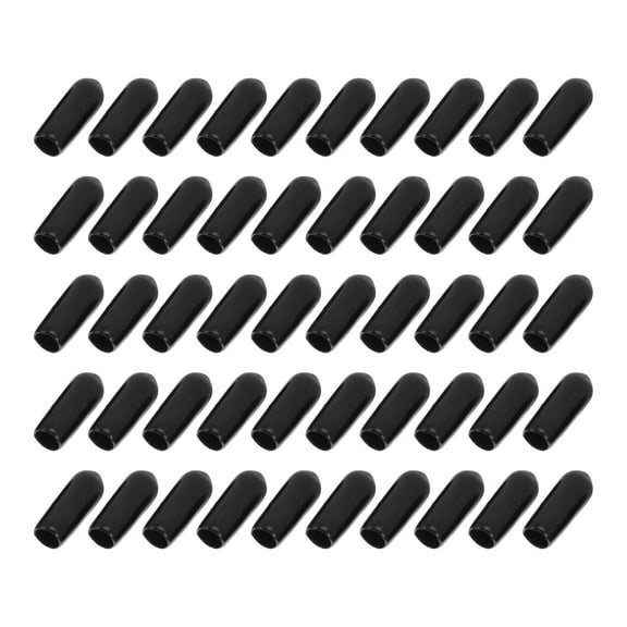 BESTYASH 200Pcs Black Round End Caps Rubber Thread Protector Covers for Tubing Chair Feet Home Use