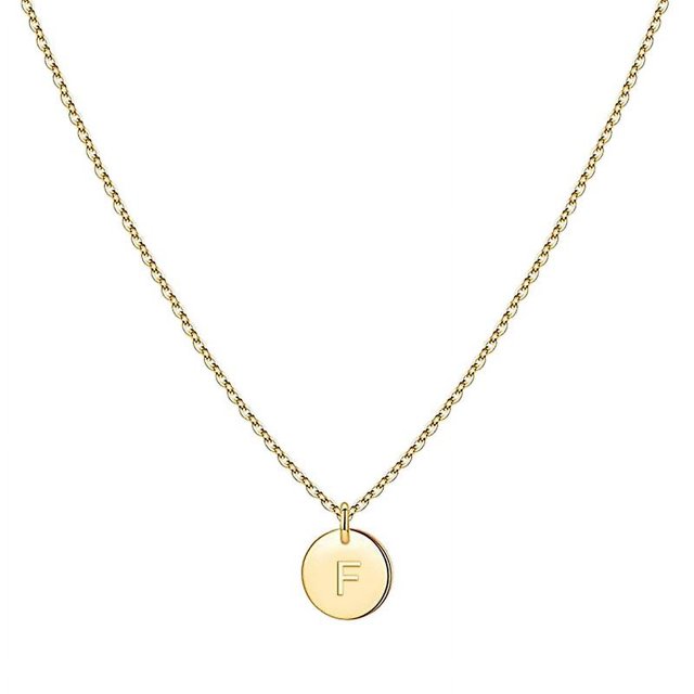F Collar con inicial de oro, colgante con letra grabada, joyería, regalo de Navidad, mamá