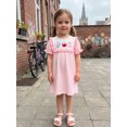 thumbnail image 3 of Toddler Little Girl Back to School Outfit First Day of School Pre Kindergarten Plaid Smocked Short Sleeve Dress Summer Clothes 2-7T, 3 of 9