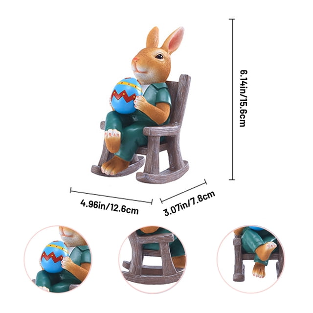 Adorno de resina de Pascua, mesa de estatua de conejo de Pascua, estatua de conejo de Pascua, decoración de Pascua, características mejoradas