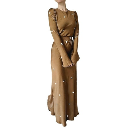 GHSOHS Robes for Women Sleep Shirts Women Lingerie Women Sleepshirt Fashionable New Pattern Round Neck Fragmented Flower Lace Up Waist Slim Fit Dress Sleepwear Robe Pajamas