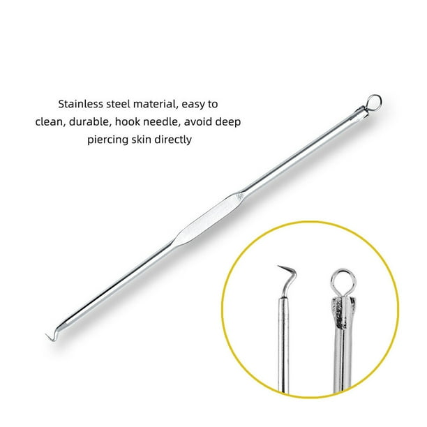 Four in One Silver Blackhead Remover Stainless Steel electroplating Ingrown  Hair Removal Kit Acne Whitehead Popping Zit Removing for Nose Face 