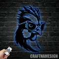 thumbnail image 3 of Craftnamesign Custom Rooster Glasses Metal Wall Art LED Light, Custom Rooster Name Sign Home Decor, 3 of 5