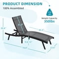 thumbnail image 2 of AECOJOY Outdoor Lounge Chair with Adjustable Positions, Aluminum Chaise Lounge Outdoor for Pool, Garden, Beach, Dark Grey, 2 of 7
