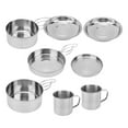 Kritne Stainless Steel Camping Cook Set,8pcs Portable Camping Cookware Kit Stainless Steel