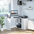thumbnail image 2 of HOMCOM Bureau en L Table d'Ordinateur d'Angle avec Rangement pour Bureau à Domicile, 2 of 10