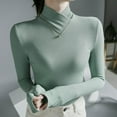thumbnail image 6 of Women's Clothing Casual Pullover Knit Sweaters Oversized Cozy Winter Minimalist Outfit Sweater Warm Ribbed Fabric High Neck Long Sleeve Slim Fit Base Layer Stylish Tops Blouse, 6 of 7