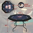 thumbnail image 2 of RayChee Poker Table Foldable, 8 Player Octagonal Texas Holdem Table w/Cushioned Rail, Stainless Steel Cup Holders, Casino-Grade Felt Surface (Black), 2 of 10