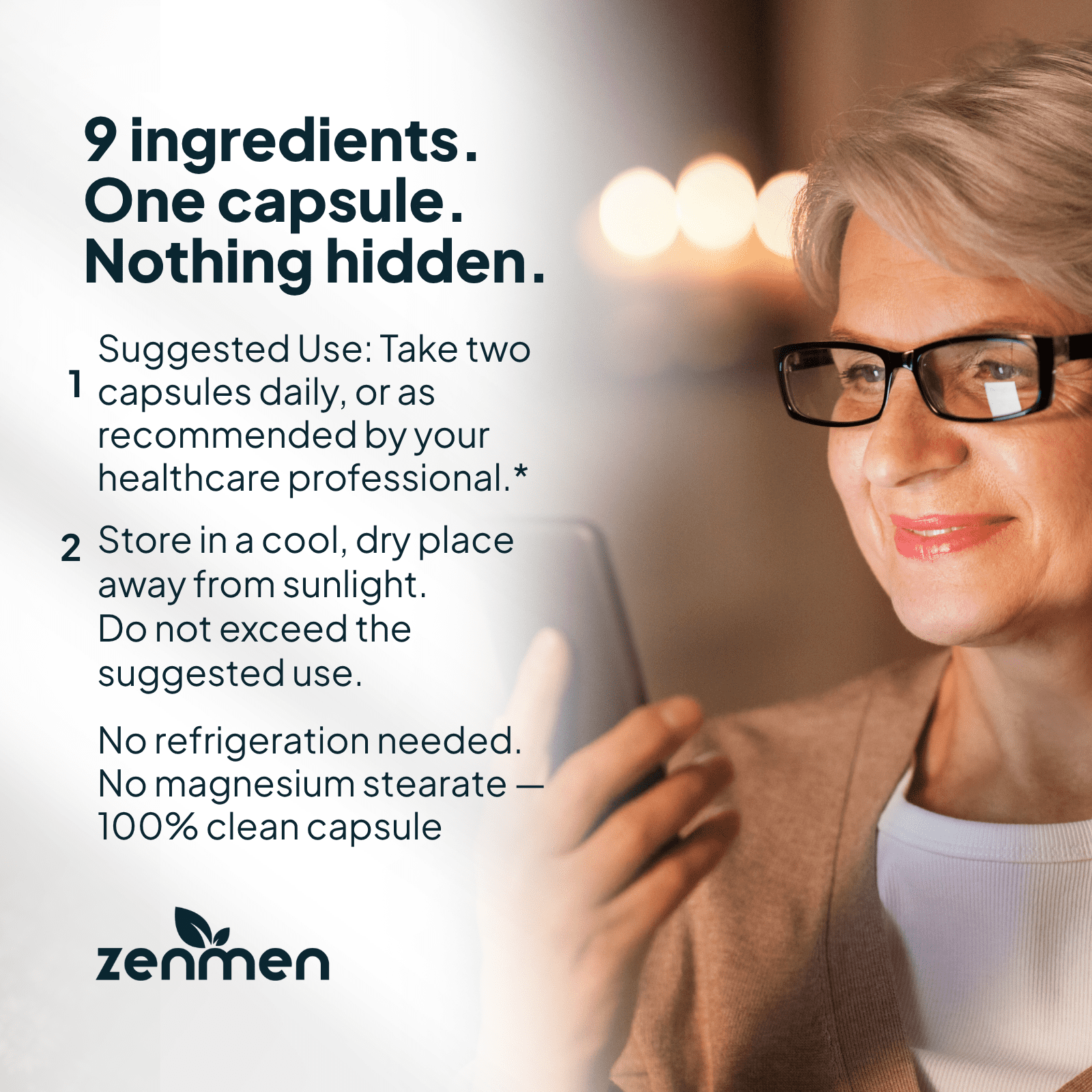Zenmen Daily Gut & H Pylori Infection Support-Herbal with Zinc,60 Vegan Capsules,Sugar-Free,USA Made