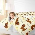 thumbnail image 4 of Homewish Cartoon Dachshund Animal 7-Piece Twin Bedding,I Love Pets Print Bedding Comforter Set,Yellow,Polkadot Reversible, 4 of 8