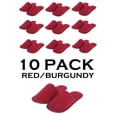 thumbnail image 6 of Chochili Red/Burgundy 10 Pairs Fabric Packed Terry Cotton Disposable Hotel Slippers for Airbnb Spa Wedding Guests Adult Men Women Size 10-11, 6 of 6