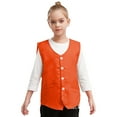 thumbnail image 1 of renvena Kids Button Volunteer Activity Vest Button Up Irregular Hem Waistcoat Sleeveless Waiter Orange L, 1 of 5