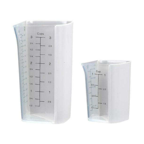 2 tazas medidoras de líquida, leche, 1 taza y 3 tazas, utensilios de cocina multiusos, recipientes para cocinar y hornear.