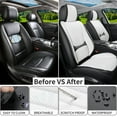 thumbnail image 3 of Car Seat Covers Full Set for Toyota Tundra 2008-2025,Breathable Nappa Leather Luxury Automotive Interior Accessories with Lumbar Support Blackwhite, 3 of 5