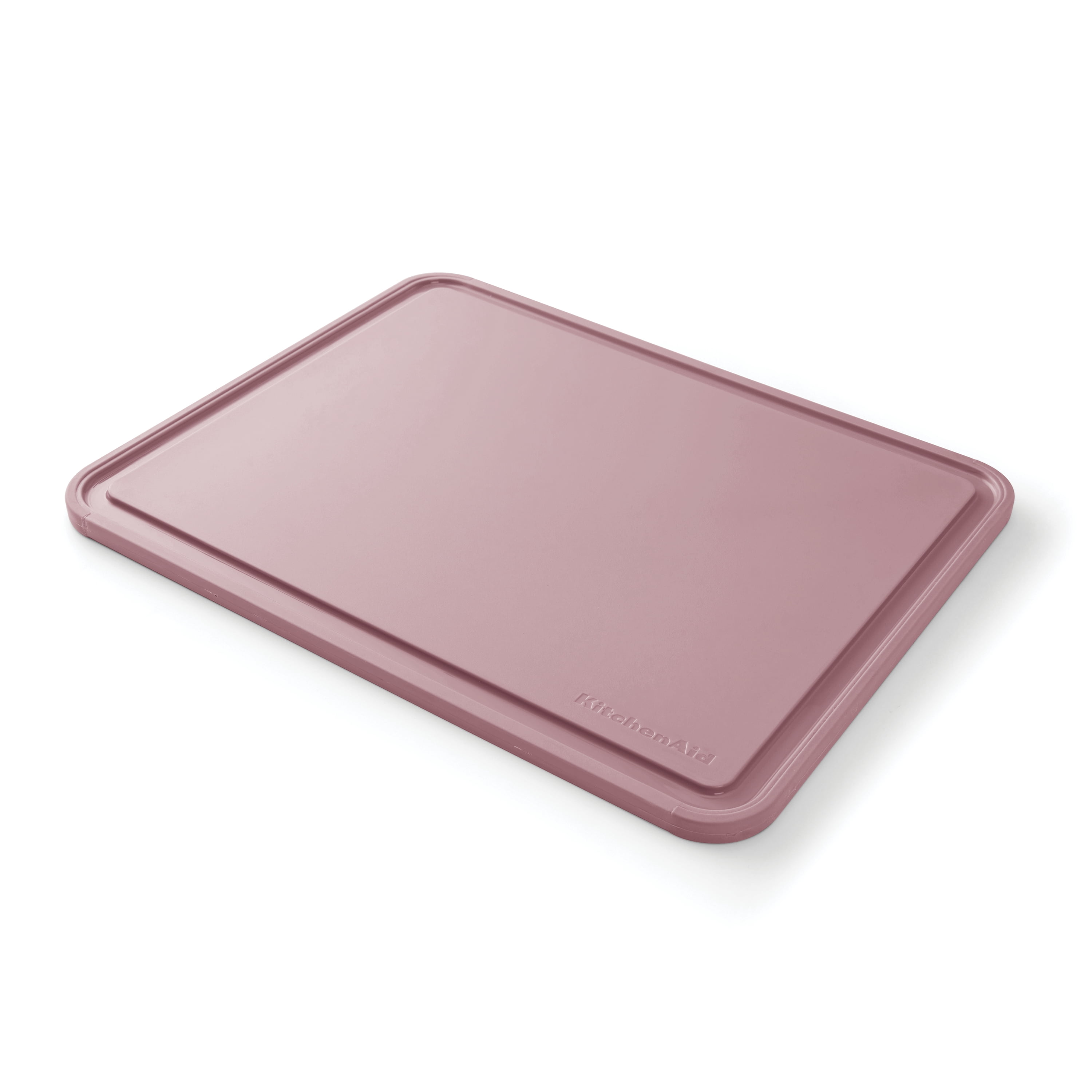 KitchenAid Classic Plastic Cutting Board with Trench, Non-Slip Edges, Dishwasher Safe, 11x14, Dried Rose
