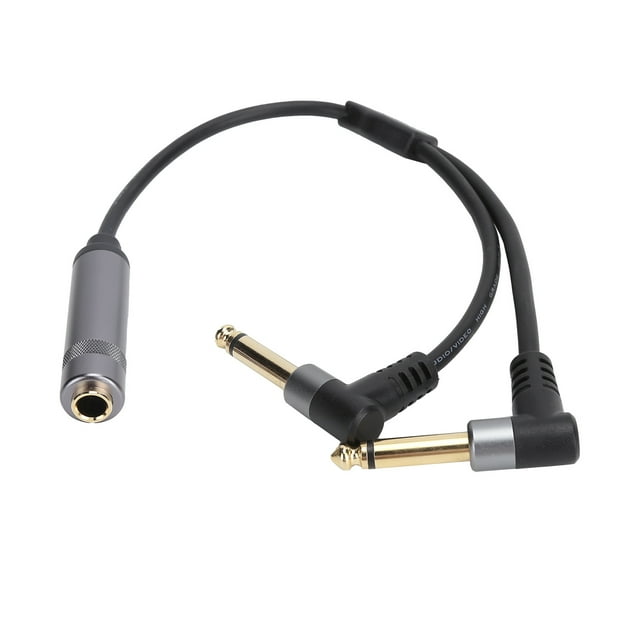 Cable adaptador de audio estéreo hembra de 6,35 mm y 1/4 pulg. a mono dual de 6,35 mm. Cable divisor de audio.