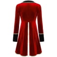 thumbnail image 5 of IEFIEL Womens Halloween Showman Costume Tailcoat Circus Ringmaster Velvet Tuxedo Jacket A Red S, 5 of 7