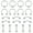 silver, variant on 19Pcs 16G Black Surgical Steel Horseshoe Nose Septum Lip Rings Eyebrow Rings Piercing Jewelry
