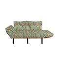 thumbnail image 2 of Orange and Turquoise Futon Couch, Abstract Scales Pattern in Pastel Colors Retro Style Print, Daybed with Metal Frame Upholstered Sofa for Living Dorm, Loveseat, Multicolor, by Ambesonne, 2 of 4