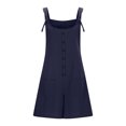 thumbnail image 4 of Amvlyk Jumpsuits for Women Summer Sleeveless Button Down Short Rompers Comfortable Adjustable Straps Suspender Shorts Casual Solid Loose Overalls Pant with Pockets for Trendy Beach Vacation Outfits, 4 of 5
