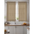 thumbnail image 2 of Brown Textured Curtains 45 Inch Length, Sheer Curtains for Bedroom Living Room Window Farmhouse Country Woven Striped Rod Pocket Voile Drapes Kitchen Curtains Small Half Window 42"x45" 2 Panels, 2 of 7