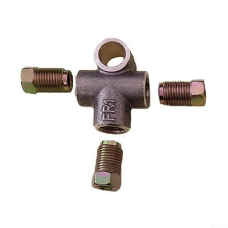 

JSSH 3-Way Brake T Piece Tee With 3 Male Nuts Short Union Metric M10 3/16 Pipe 10mm