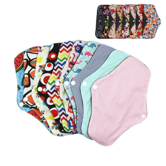 Meidiya Reusable Menstrual Pads,Waterproof Bamboo Charcoal Inner Lady Cloth Menstrual Pads Washable Light Sanitary Pads for Women