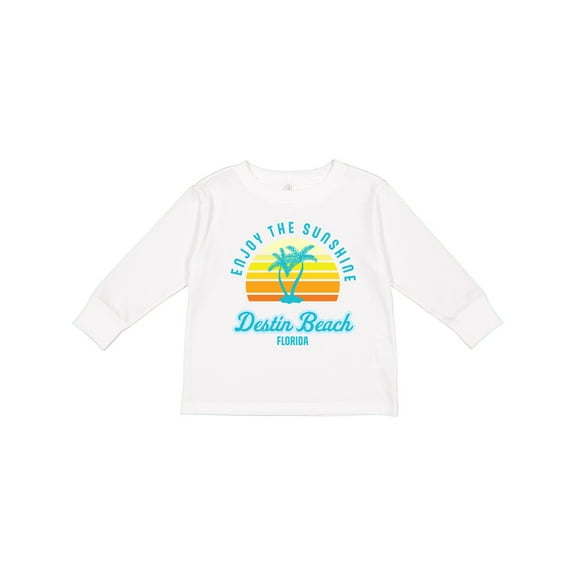 Inktastic Summer Enjoy the Sunshine Destin Beach Florida in Blue Boys or Girls Long Sleeve Toddler T-Shirt