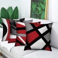thumbnail image 2 of 4 Pieces Abstract Red Stripes Gray Black White Throw Pillow Covers Modern Decora, 2 of 5