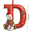 thumbnail image 3 of hulanddfd 26 Letter Ornaments - 3.9 inches Red Acrylic Alphabet with Cute Snowman Pendant, Personalized Christmas Letter Tree Hanging Decorations for Xmas Tree, 3 of 6