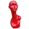 thumbnail image 1 of Soporte de exhibición de auriculares de joyería de sombrero de peluca de maniquí femenino estable rojo, 1 of 7