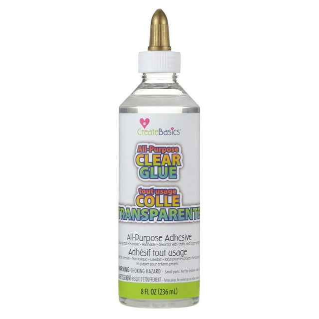 Create Basics 8 Oz. All Purpose Clear Glue, Perfect for Crafts, Classrooms, Group Activities and More