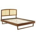 thumbnail image 2 of Modway Sierra Cane Rattan and Wood King Platform Bed with Angular Legs in Walnut, 2 of 7