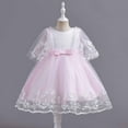 thumbnail image 6 of YWDJ Children Baby Girls Middle-aged Childrens Sleeveless Embroidery Mesh Dress Gauze Dress Princess Dress Pink 6-7T, 6 of 9