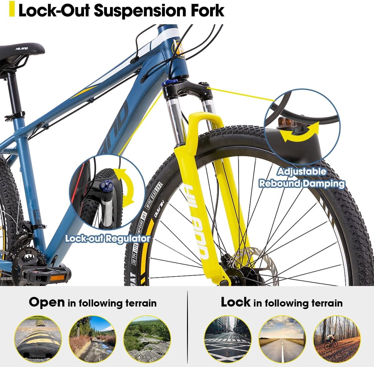 Hiland 29 Inch Hardtail Trail MTB Bicycle for Men, Lightweight