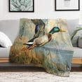 thumbnail image 4 of Vintage Flying Mallard Duck Flannel Warm Throw 50"x60" Vintage Animal Anas Platyrhynchos Bird Home Decor Warm And Cozy Throws for Couch Bed Living Room Throw Blanket, 4 of 8